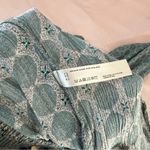 Anthropologie Muted Teal Geometric Patterned Crinkle Rayon Wide Leg Pull On Pant Photo 7