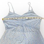 Altar'd State  Baby Blue Ruched A-Line Mini Dress with White Daisies  Size S Photo 4