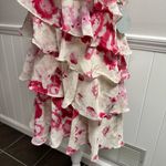 NEW Pearl Georgina Chapman Marchesa Ruffle One Shoulder Floral Mini Dress 8 NWT Pink Photo 5