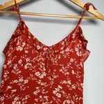 Nasty Gal  Ditsy Floral Midi Dress Orange Red Cottagecore Fairy Romantic Coquette Photo 5