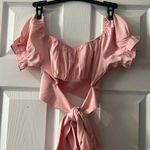Amazon Pink Puff Sleeve Crop Top Small Photo 1