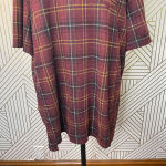 ZARA  Dress Plaid Oversized Short Sleeve T-Shirt Red‎ Check Dress Size Medium Photo 5