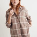 Madewell  Plaid Shirt Jacket in Brown and Cream Photo 0