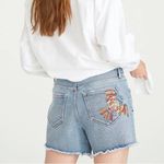 Driftwood  “Goldie” Embroidered Bird Denim Shorts, Folklore, Sz 30 Photo 1