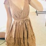 Candie's  brown floral tie waist deep v ruffle dress Photo 4