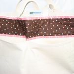 Big Canvas Tote Running Dog Beach Bag Coral and Brown on Tan NEW Photo 9