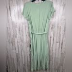 Lucky Brand Women Smoke Green Maxi Dress Short Sleeve Tie Waist Casual Size XL Photo 6