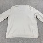 Talbots Womens Sweater XL Cream Black Paisley Eyelash Lace Stripes Crew Neck Photo 4