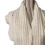 Charter Club White Knit Scalloped Crochet Pom Pom Trim Scarf Women Sz OS Photo 6