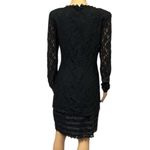 August Silk Vintage  Black Lace Lagenlook Long Sleeve Zip Back Midi Dress Size 6 Photo 8