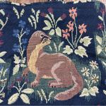 Vintage Robert Allen Woodland Animals Medium Tapestry Tote Bag Green Photo 1