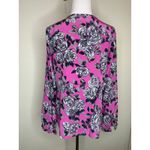 Pendleton  Pink Purple Gray Floral 100% Silk Blouse Sz 12 Photo 1