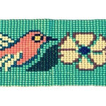 Handmade Vintage Y2K Turquoise Seed Bead Bracelet w/Bird & Flower Huichol Made in Mexico Photo 0