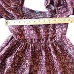 Lila Rose Juniors’ Lily Rose Pleated Bodice Skate Dress XS Wine Floral Puff Sleeve Peasant Photo 6