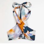 River Island NWT  Women's Multicolor Halter Neck Crop Top Size US 10 B8.1 Photo 1