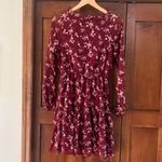 American Eagle AE Women's Maroon Floral Dress Long Sleeve Medium LN Photo 3