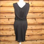 NWT Black Grecian Jersey Dress Black Size M Photo 6