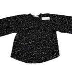 Bishop and Young Blouse Black White Speckled Wide Sleeve Tunic Top Size XS NEW Photo 5