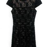 Alfani  lace cap sleeve fully lined fit & flare dress size 10 black and nude Photo 0