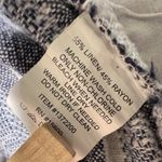 Briggs New York Briggs Linen Blend Striped Wide Leg Pants Women Medium Drawstring Casual Blue Photo 7