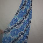 Beautiful M Blue Purple Floral Nylon Summer Maxi Dress Size M Photo 3