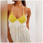 Free People Yellowbell White Crochet Boho Sparkle Halter Top XL NWOT Photo 8
