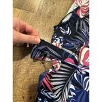 Sam Edelman Tropical Floral High Neck Tiered dress Size Small Navy Pink Black Photo 2