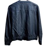 Michael Kors Like New Faux Leather Bomber Jacket Black Medium Photo 3