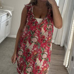 PAPINELLE Clara Flutter Neck Cotton Nightgown in Geranium Size Medium Pink Photo 0