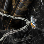NFL  Denver Broncos 20Inch Necklace Pendant Cuban Chain Link Football Jewelry Photo 1