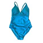 Kona Sol  ribbed ruched side toe back one piece swimsuit large Photo 7