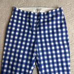Women's Boden 6L Blue Gingham Check Dress Pant Trouser Straight Leg Cropped Size 6 Photo 2