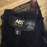 ABS Allen Schwartz Allen Schwartz Size Small One Shoulder Sleeve Mesh Shimmery Black Formal Gown Photo 13