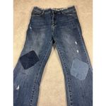 risen patchwork jeans ankle flare raw hem size 32/15 Blue Photo 2