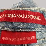 Gloria Vanderbilt Y2K Distressed Denim Skirt With Floral Patchwork & Frayed Hem Photo 7
