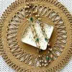 J.Crew  Set of 2 Gold Tone Pearl Accent Peach Green Stone Strand Necklaces Lot Photo 0