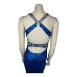 Faviana 7507 Royal Blue Sequenced sexy open back prom dress size 4 Photo 7