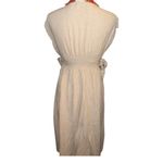 Prómesa Promesa Linen Blend Tan Side Tie Midi Dress size Large Photo 6