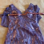 NWOT lavender sequined homecoming dress with sheer chiffon cape size 4 Purple Photo 5