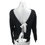 NEW Feelhoo Black White Bow Tie Back Long Sleeve Pullover Sweater Top One Size Size undefined Photo 1