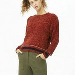 Forever 21 NWT Striped Trim Chenille Sweater Photo 0