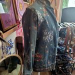 Denim&Co Blue Floral Embroidered Jean Jacket Size XS Photo 2