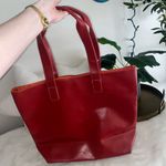 Vibrant Red Tote Bag with Glossy Finish Photo 1