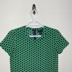 Adrienne Vittadini  chain link navy and Kelly green shirt sleeve shift dress sz 0 Photo 38