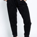 Rails Pants Women XS Black Velvet Tie Oakland Black Flocked Cobra Joggers Photo 0
