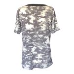 Bibi Tie Dye Print Top Contrast Caged Neck Short Sleeve Gray Women's Size Small Photo 3