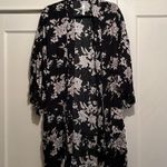 Spiritual Gangster | Black & White Loose Cardigan Robe Floral Print One Size OS Photo 0