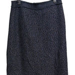 Ann Taylor Navy Blue Tweed Sparkle Pencil Skirt Women's Size 4 T Photo 0