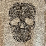 27 Miles Malibu 100% Cashmere Grey/Navy Jeweled Skull Sweater with thumbholes Gray Size XS Photo 6