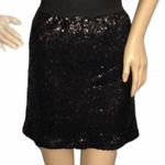 LC Lauren Conrad Black Sequined Skater Skirt Large EUC Photo 0